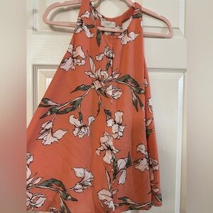 LOFT Outlet Coral Floral Blouse